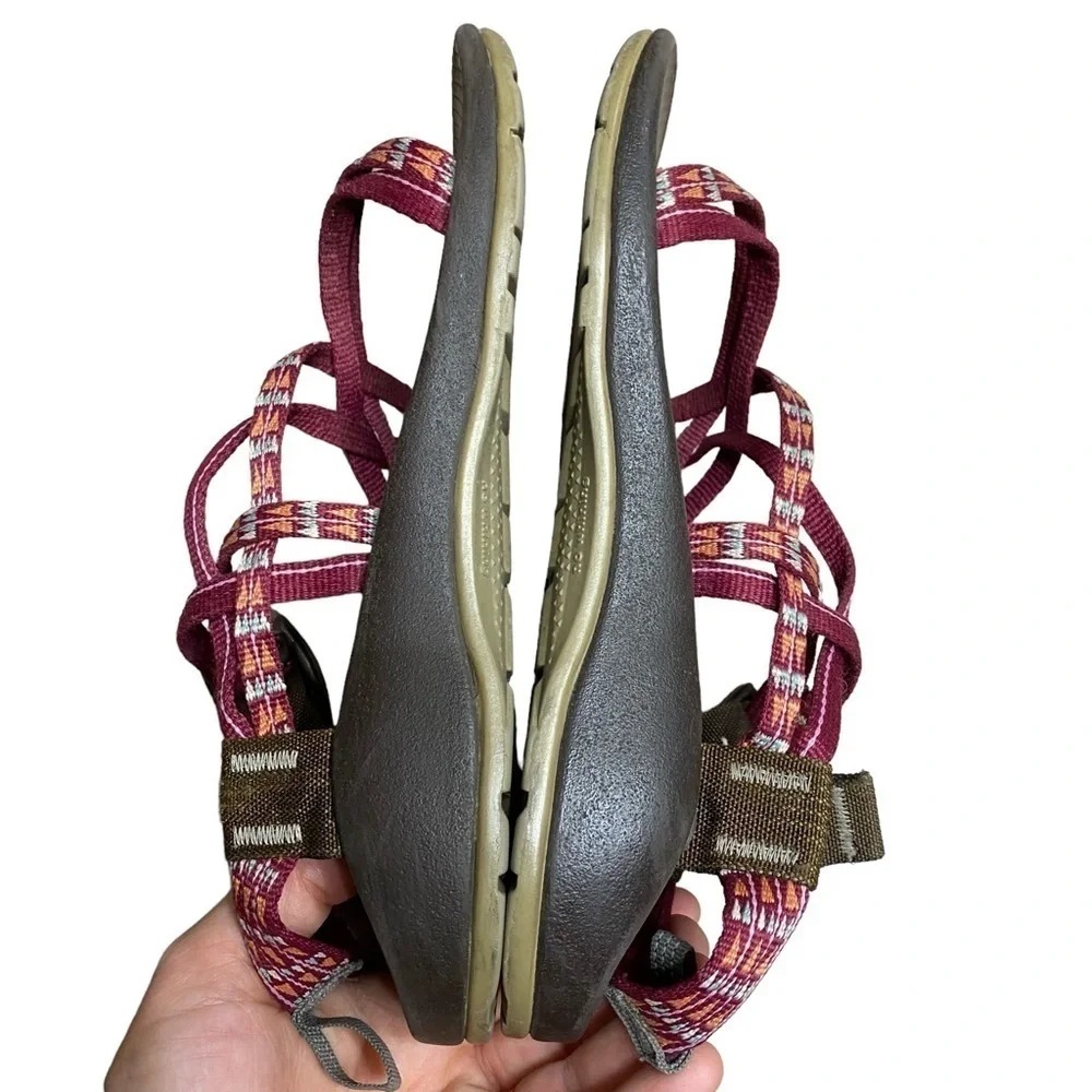 Chaco Z Cloud Burgundy Strappy Water Hiking Sandals Size 3
